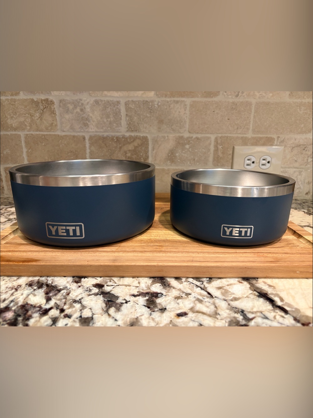 Yeti Stainless Steel Dog Bowl - Navy SET
